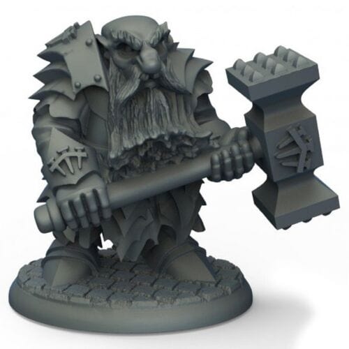 Reaper Miniatures Miniatures > Reaper Bones Legends: Dark Dwarf Pounder 762486300783 RPR 30078