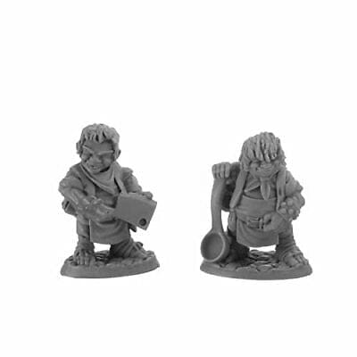 Reaper Miniatures Miniatures > Reaper Reaper: Dark Heaven Bones Classic - Chop and Grub, Halfling Cooks 762486300448 RPR 30044