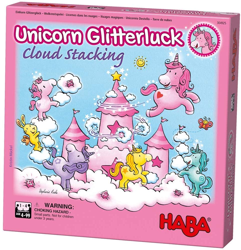--- Board Games > Large Box Games Unicorn Glitterluck Cloud Stacking 4010168245379 HAB 304925