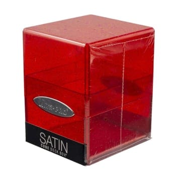Ultra Pro Game Supplies > Card Boxes Ultra-Pro: Satin Cube - Glitter Red 074427160098 UPI 16009