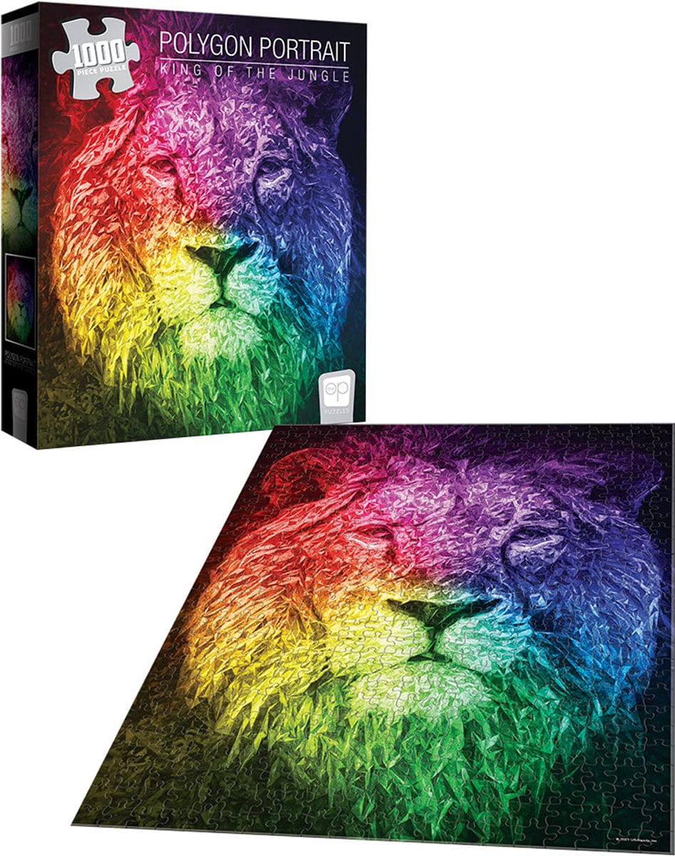 USAopoly Puzzles > Jigsaw Puzzles Op: 1000pc Jigsaw - Polygon Portrait, King of the Jungle 700304156204 PZ000-762