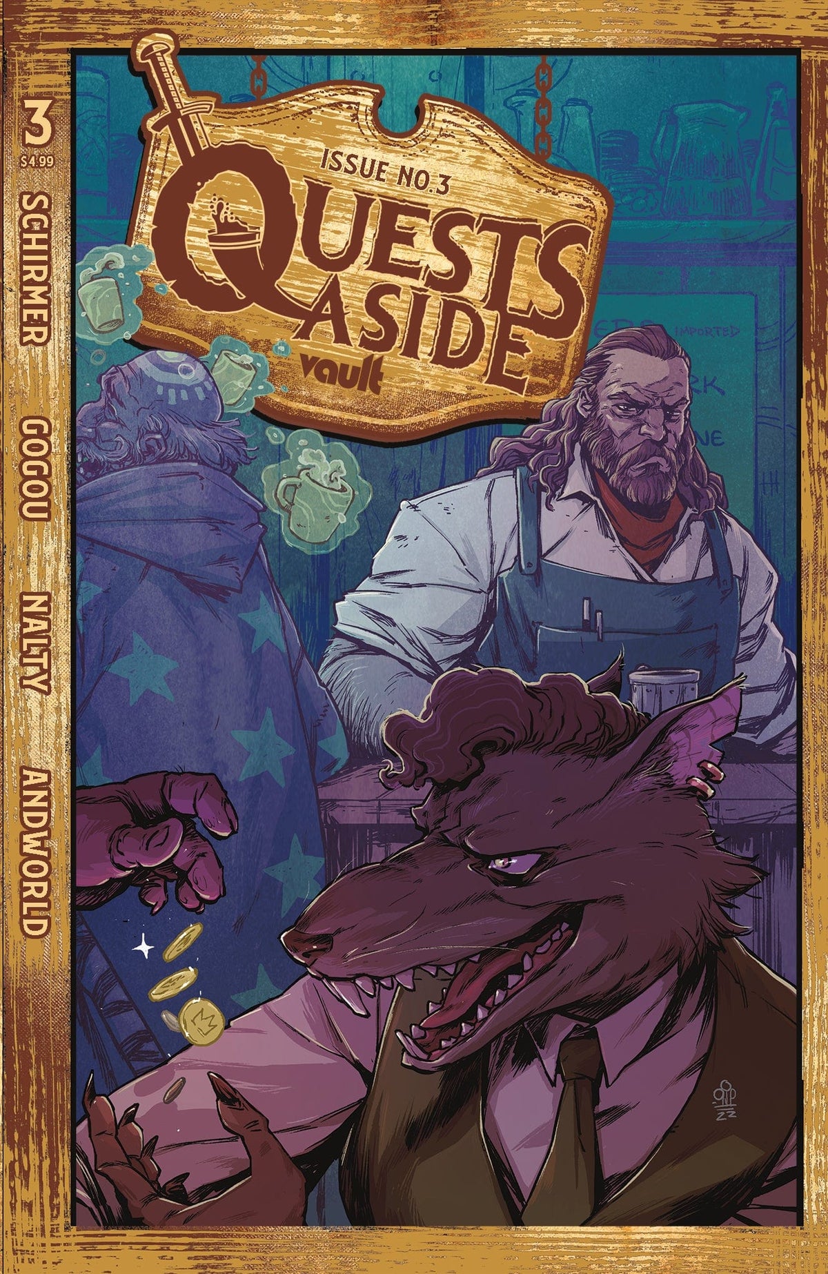 Vault Comics Comic Books QUESTS ASIDE #3 CVR B MICHAEL DIALYNAS VAR 85876100672000321 0522VL822