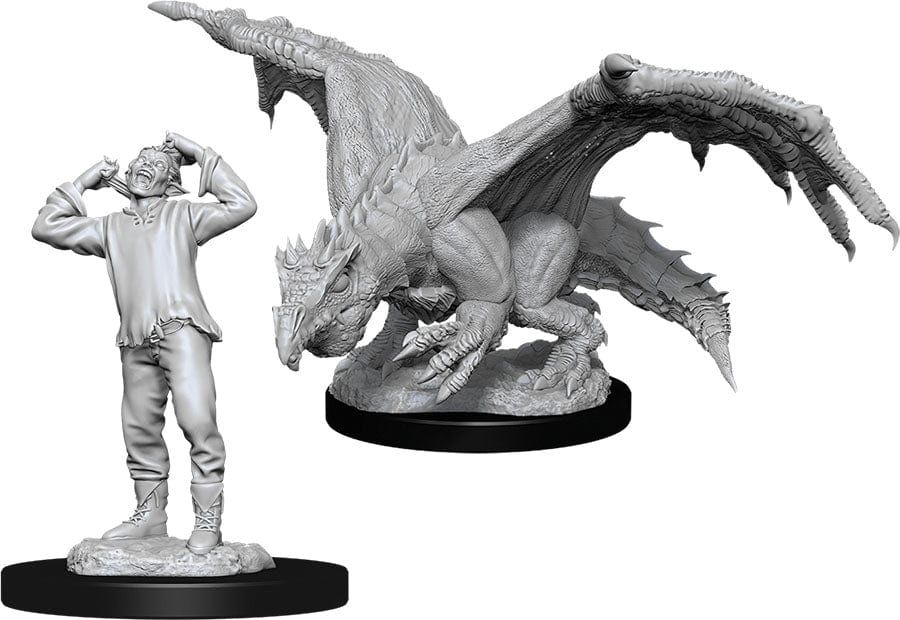 WizKids (Neca) Miniatures > WizKids Nolzur's: Unpainted - Green Dragon Wyrmling & Afflicted Elf 634482900291 WZK 90029