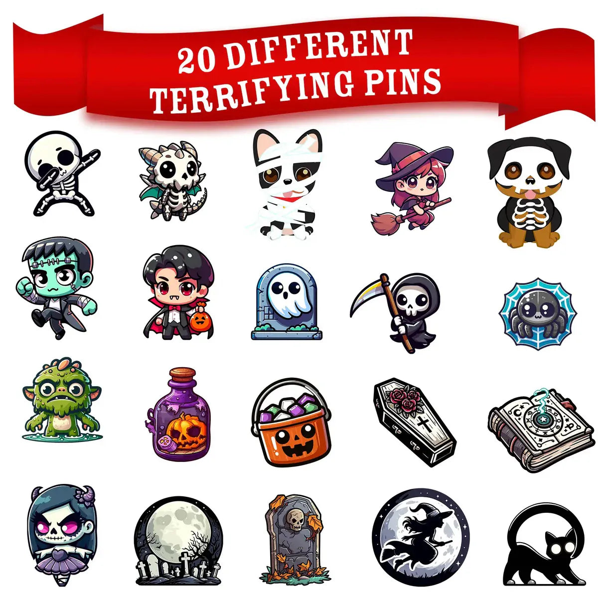 1985 Games Dice Fright Night Mystery Dice – Spooky dice, pins and stickers! 850057672657 85G-frightmyst
