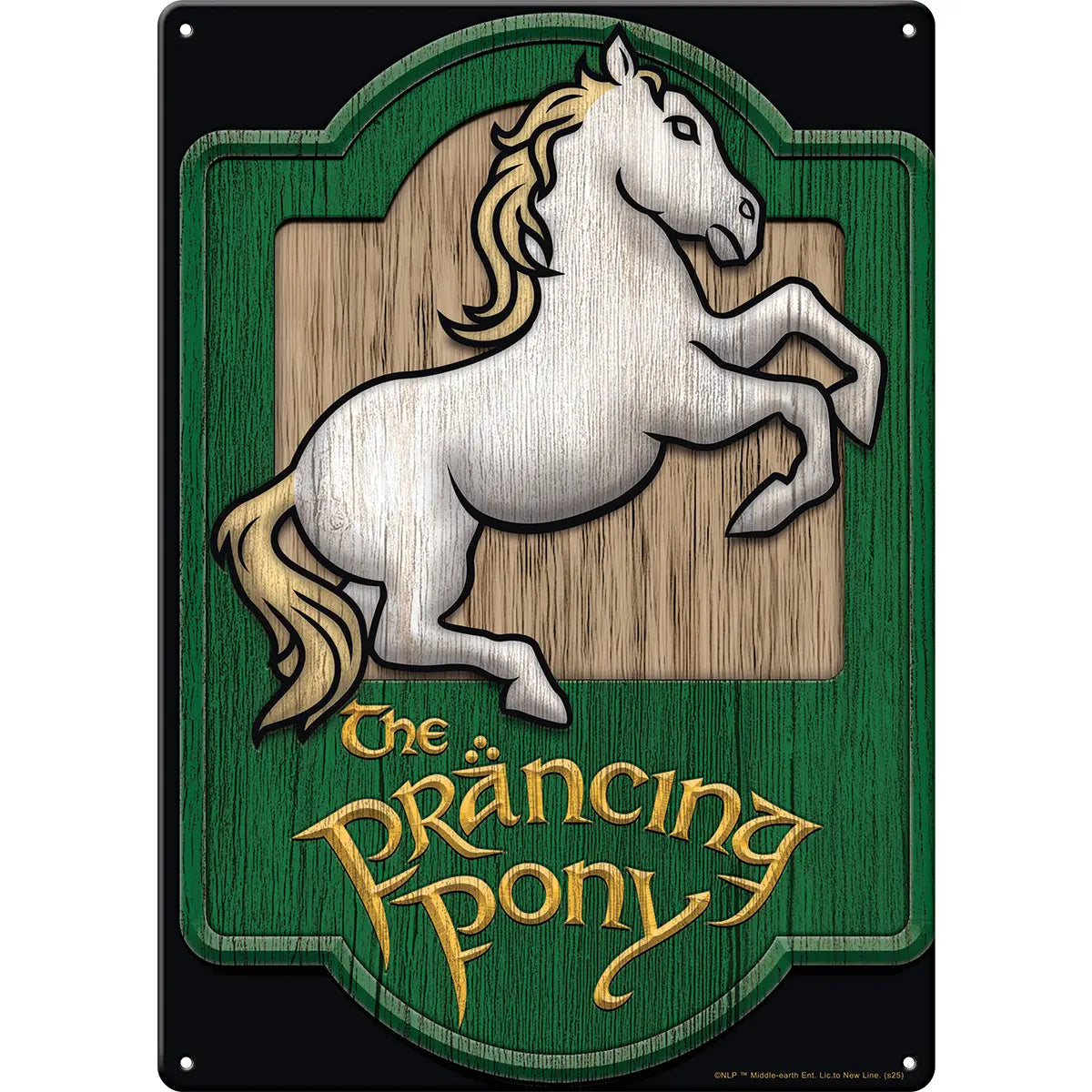 Lord of the Rings - Prancing Pony Metal Sign (11.5 x 8.5in).