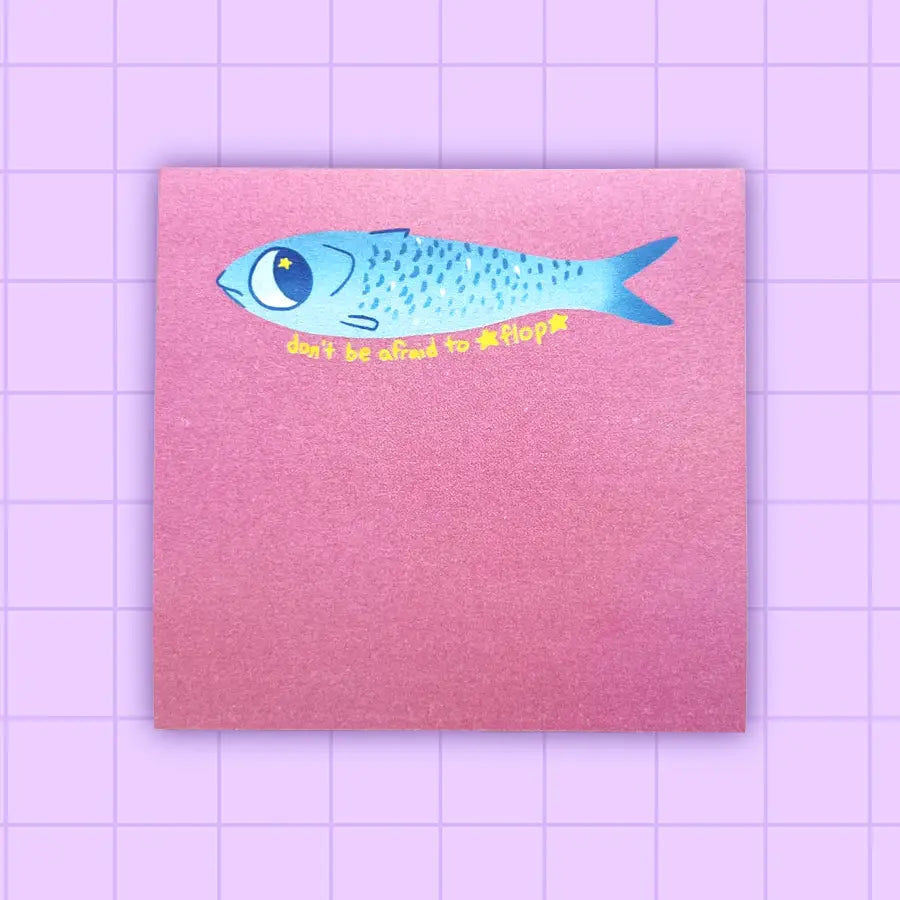 2BIRDS1PENCIL Stationery Don't Be Afraid To Flop Tinned Fish Sticky Notes 70181372
