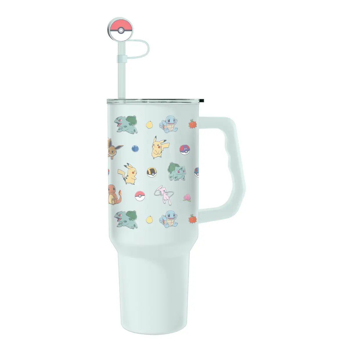 Pokémon 40 oz Stainless Steel Cup with Straw Cover.