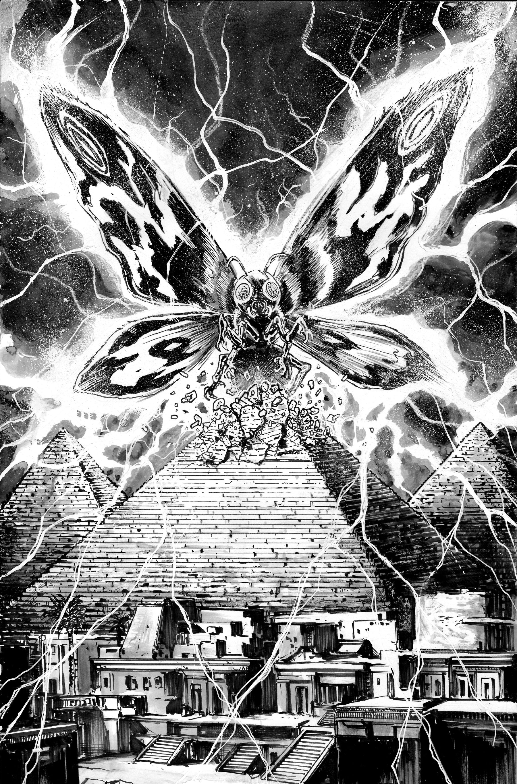 Godzilla: Here There Be Dragons II--Sons of Giants #3 Variant RI 1:10 INCV (Smith B&W  Full Art)