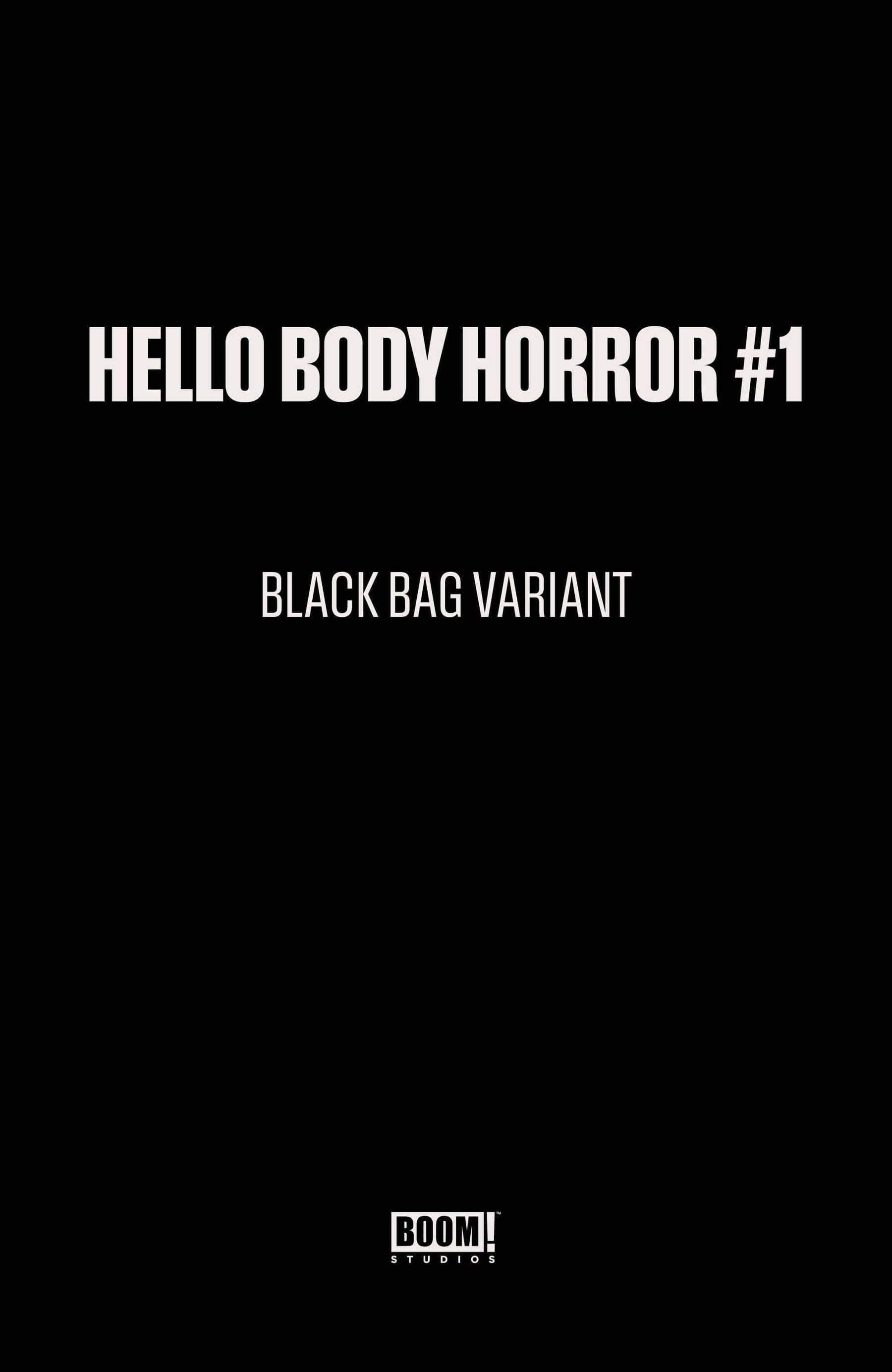 Hello Body Horror #1 C Black Bag Variant - 5 Pack Bundle