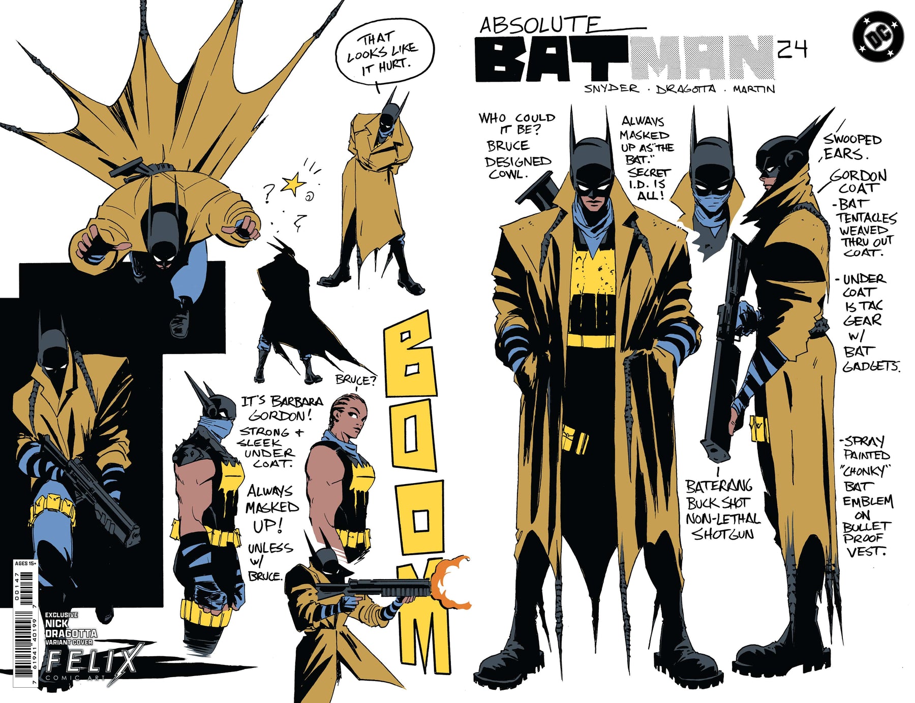 ABSOLUTE BATMAN #24 FELIX COMIC ART NICK DRAGOTTA DESIGN CARDSTOCK EXCLUSIVE