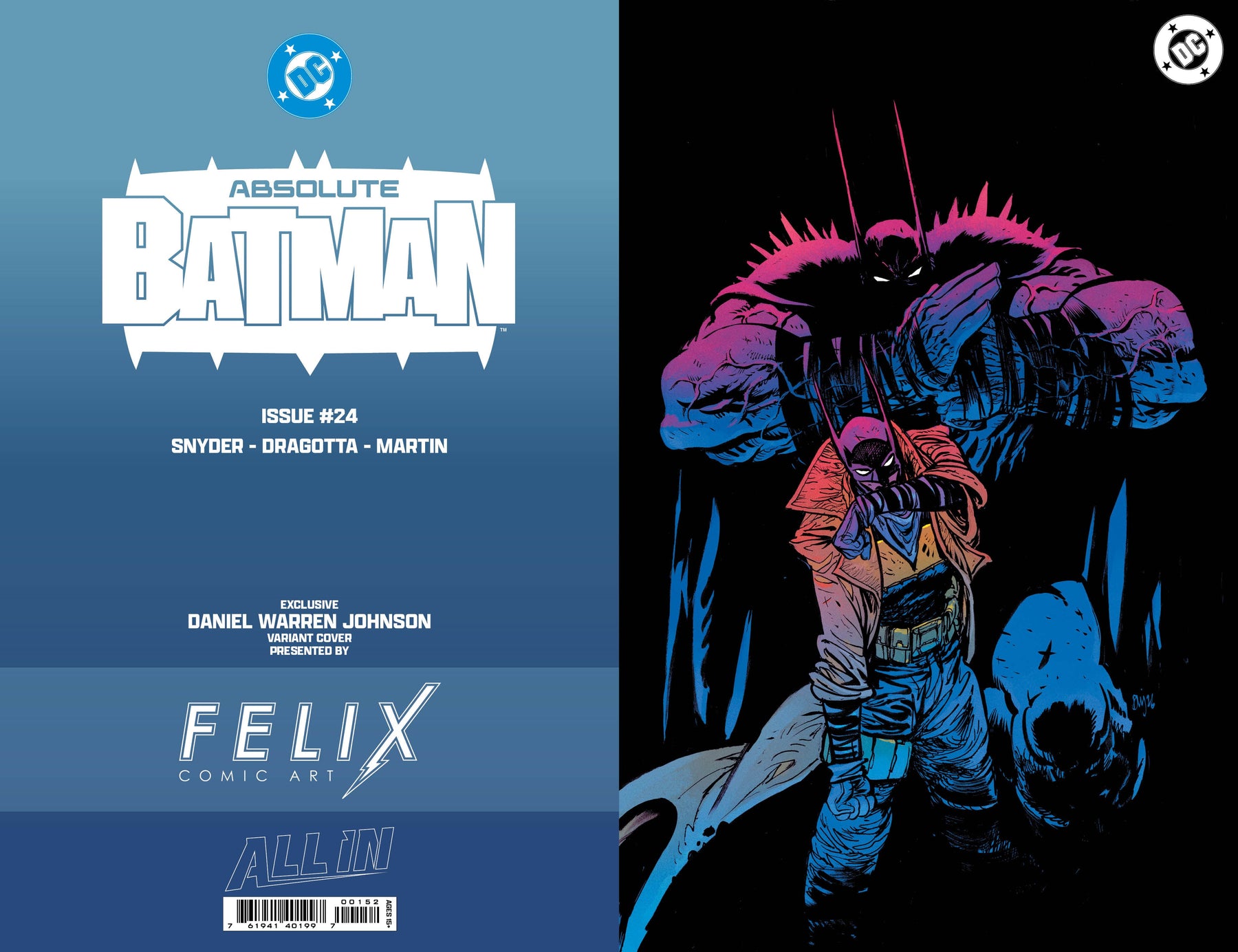 ABSOLUTE BATMAN #24 FELIX COMIC ART DANIEL WARREN JOHNSON FOIL EXCLUSIVE