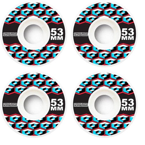 --- Skateboards > Wheels Consolidated Wheels Cracked Cube 53mm 99A - Set of 4 12900860