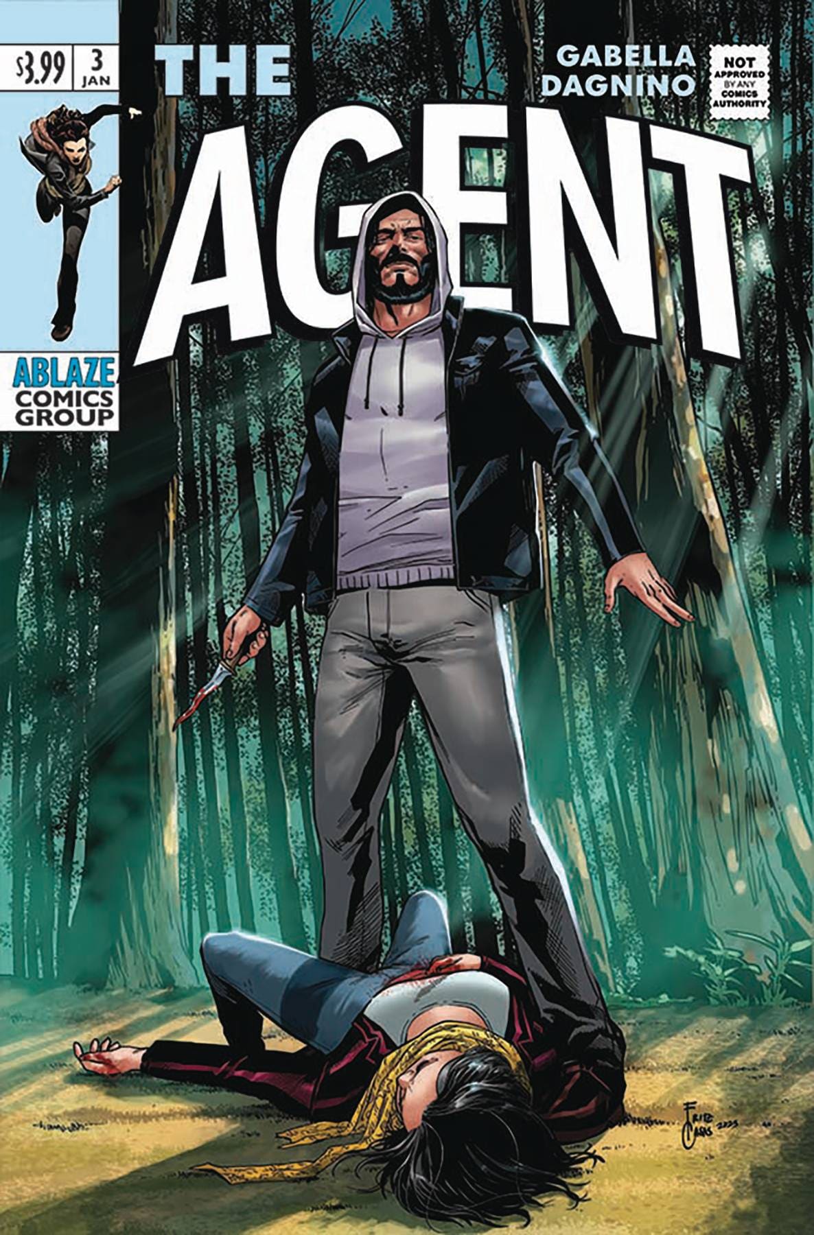 Ablaze Publishing Comic Books THE AGENT #3 CVR C FRITZ CASAS SHIELD HOMAGE (MR) 85000892742303031 NOV230841