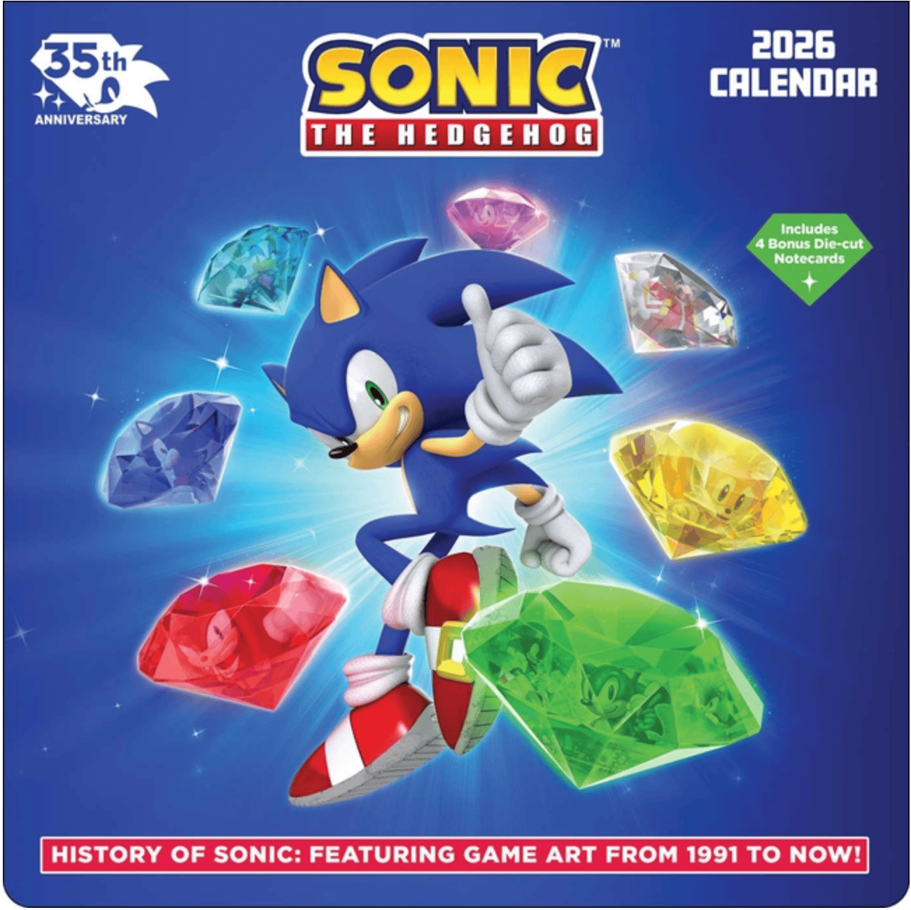 Abrams Stationery > Calendars 2026 Wall Calendar - Sonic the Hedgehog 35th Anniversary 9781419784392 ING-9781419784392