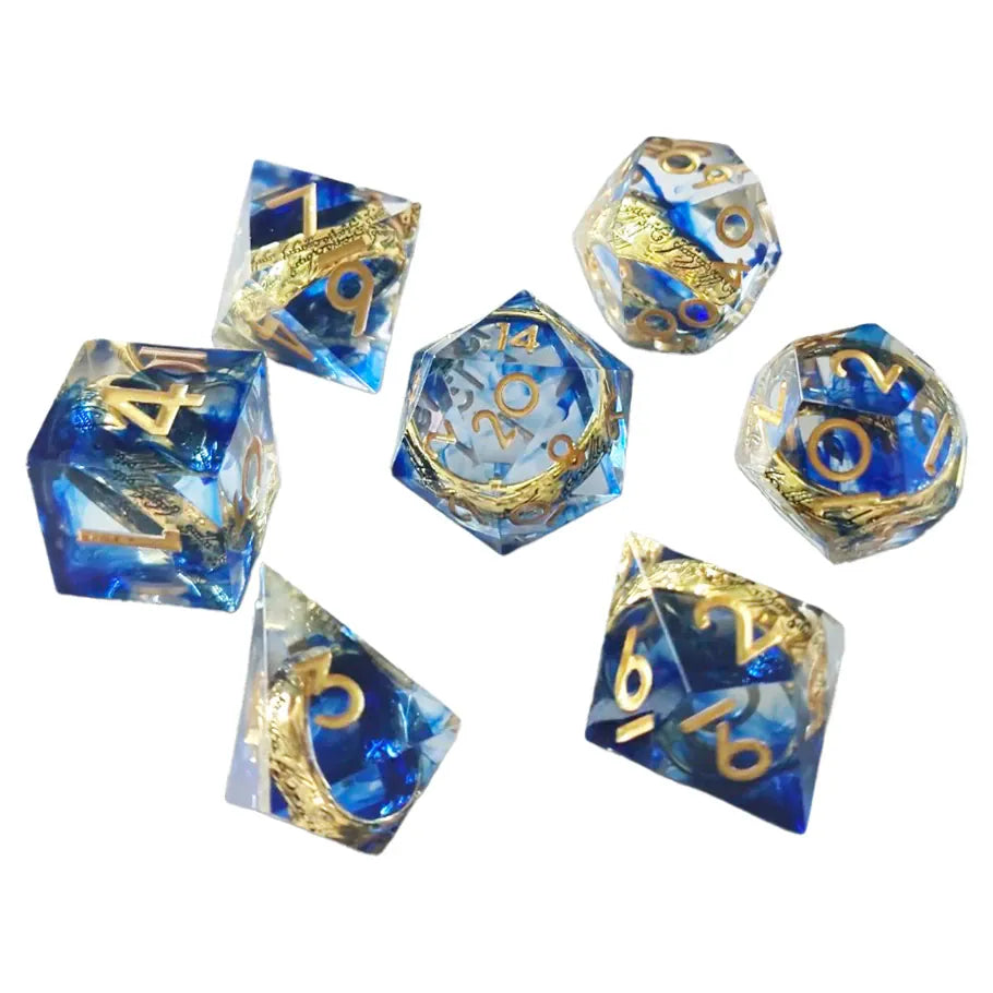 ACD Dice 7-Set Ringfellows Blue 9359627008588 CHR60068