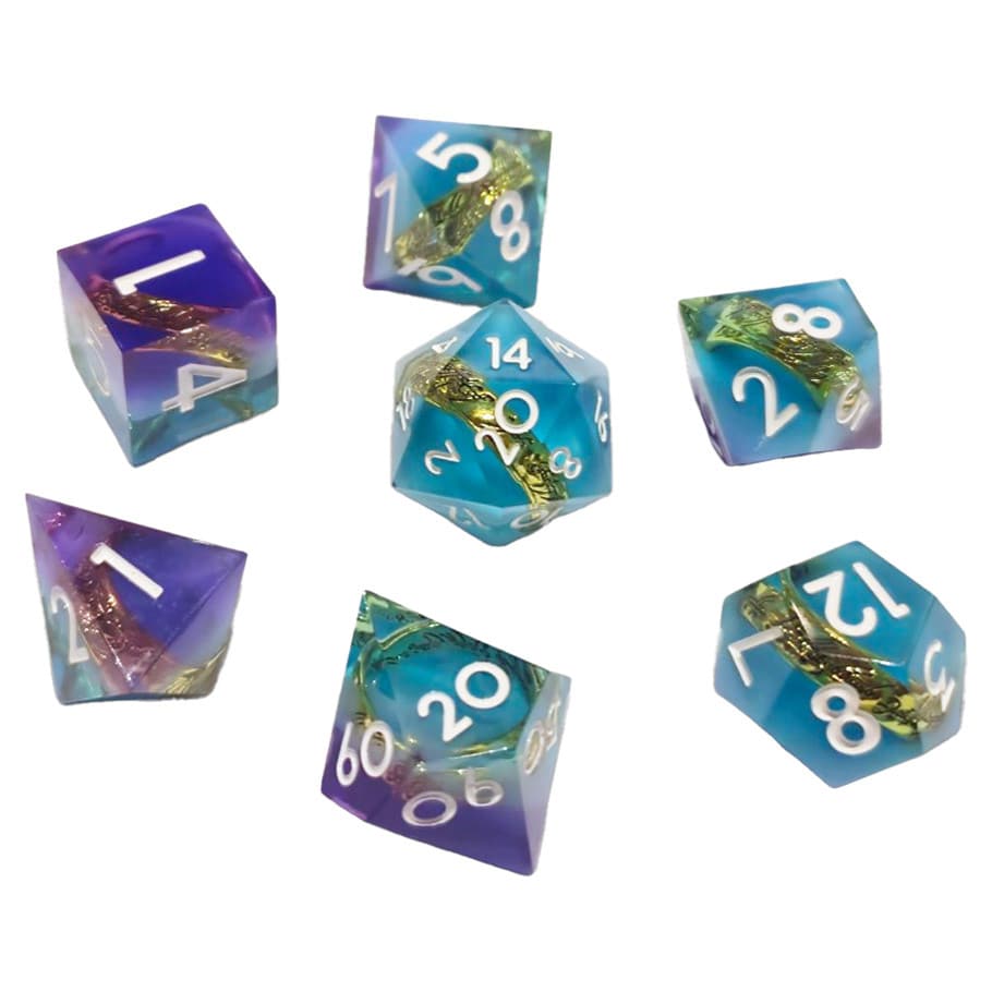 ACD Dice 7-Set Ringfellows Purple Teal 9359627008618 CHR60071