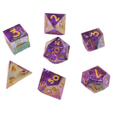 ACD Dice 7-Set Sharp Resin Dice Purple Sparkle 9359627009899 CHR60199