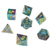 ACD Dice 7-Set Sharp Resin Dice Teal Nebula 9359627009950 CHR60205