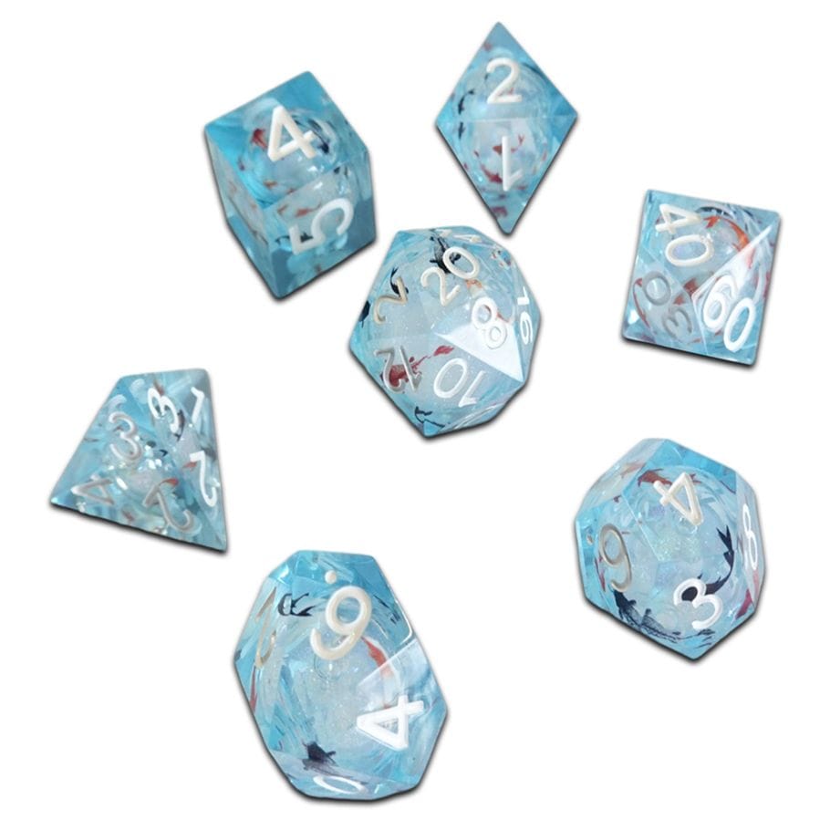 ACD Dice > Other Dice 7-Set Cube Molten Blue Koi 9359627006911 CHR60030