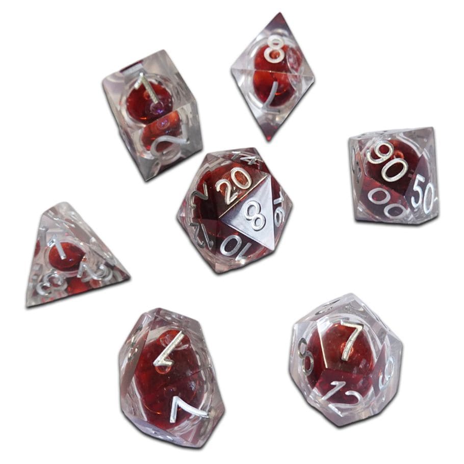 ACD Dice > Other Dice 7-Set Cube Molten Silver Masquerade 9359627007109 CHR60049