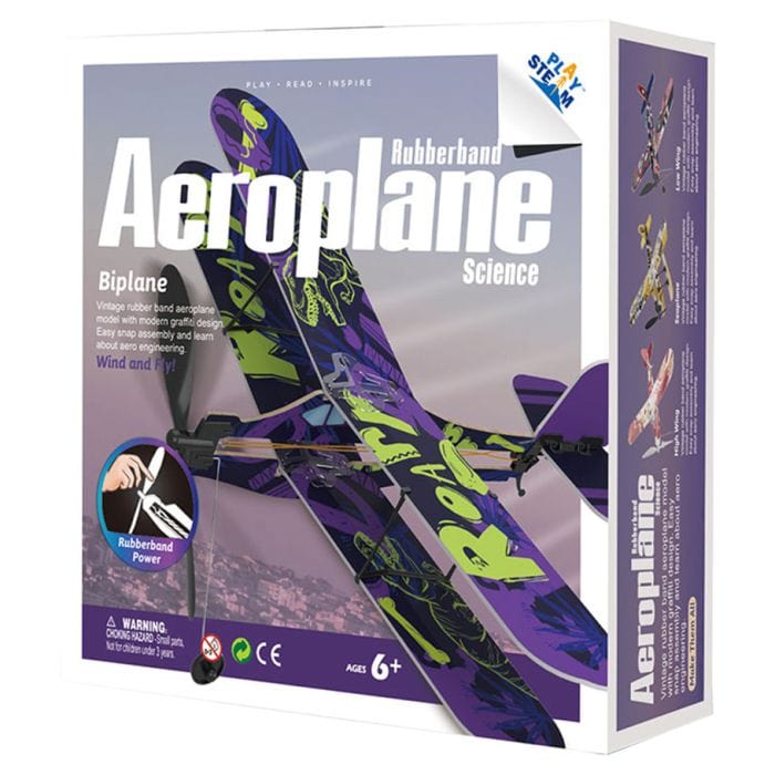 ACD Toys Rubber Band Airplane Science - Biplane 6949936111944 PYSXP04201A