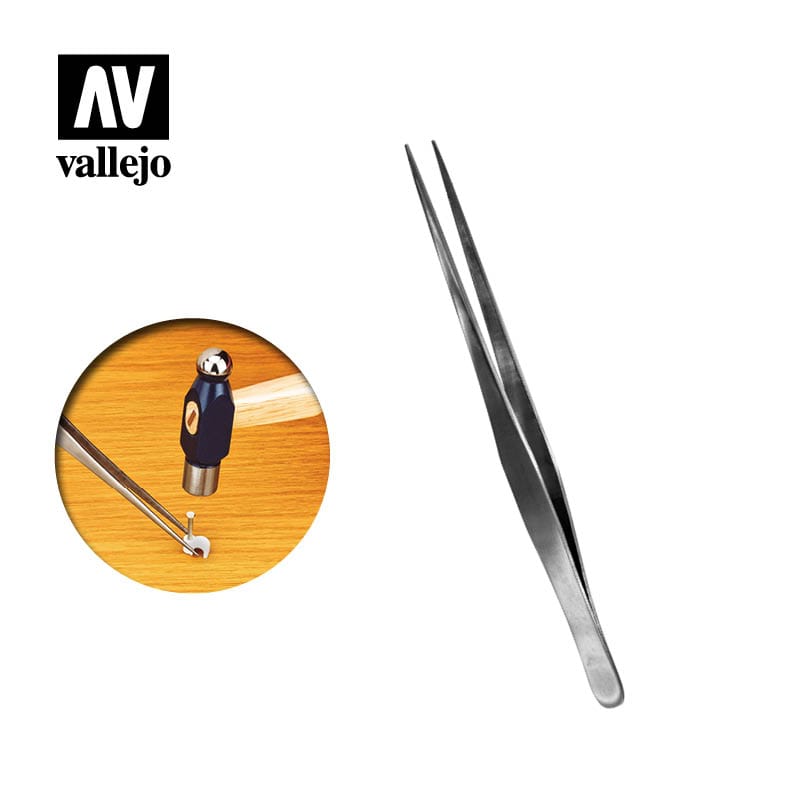 Vallejo Hobby Supplies > Tools Vallejo: Straight Tip Stainless Steel Tweezers (175 mm.) 8429551930529 VAL T12008