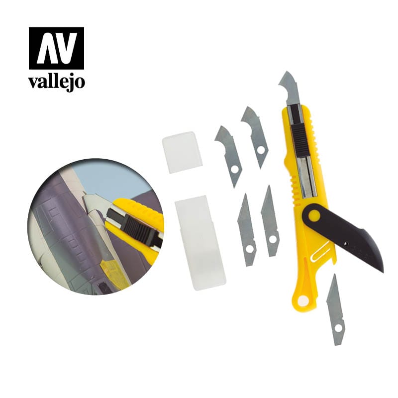 Vallejo Hobby Supplies > Tools Vallejo: Tools - Plastic Cutter Scriber Tool & 5 Spare Blades 8429551930406 VAL T06012