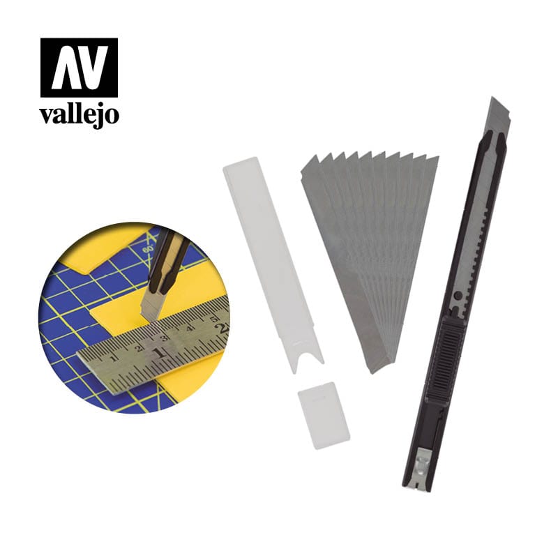 Vallejo Hobby Supplies > Tools Vallejo: Tools - Slim Snap-Off Knife & 10 Blades 8429551930390 VAL T06011