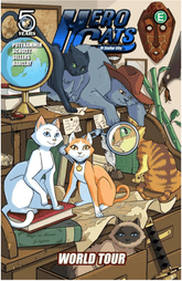 Action Lab Entertainment Graphic Novel Hero Cats of Stellar City, Volume 4: World Tour 9781632292186 ING-9781632292186