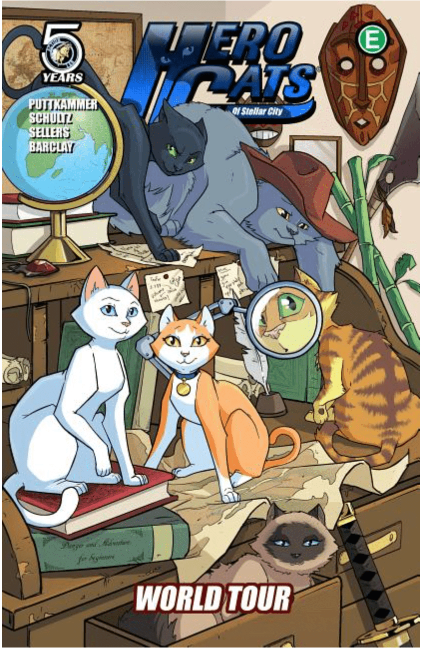 Action Lab Entertainment Graphic Novel Hero Cats of Stellar City, Volume 4: World Tour 9781632292186 ING-9781632292186