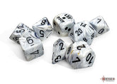 Alliance Games Distribution Dice > Chessex Lab Dice 8: Marble Calcite/black Polyhedral 7-Die Set 601982045456 CHX 30067