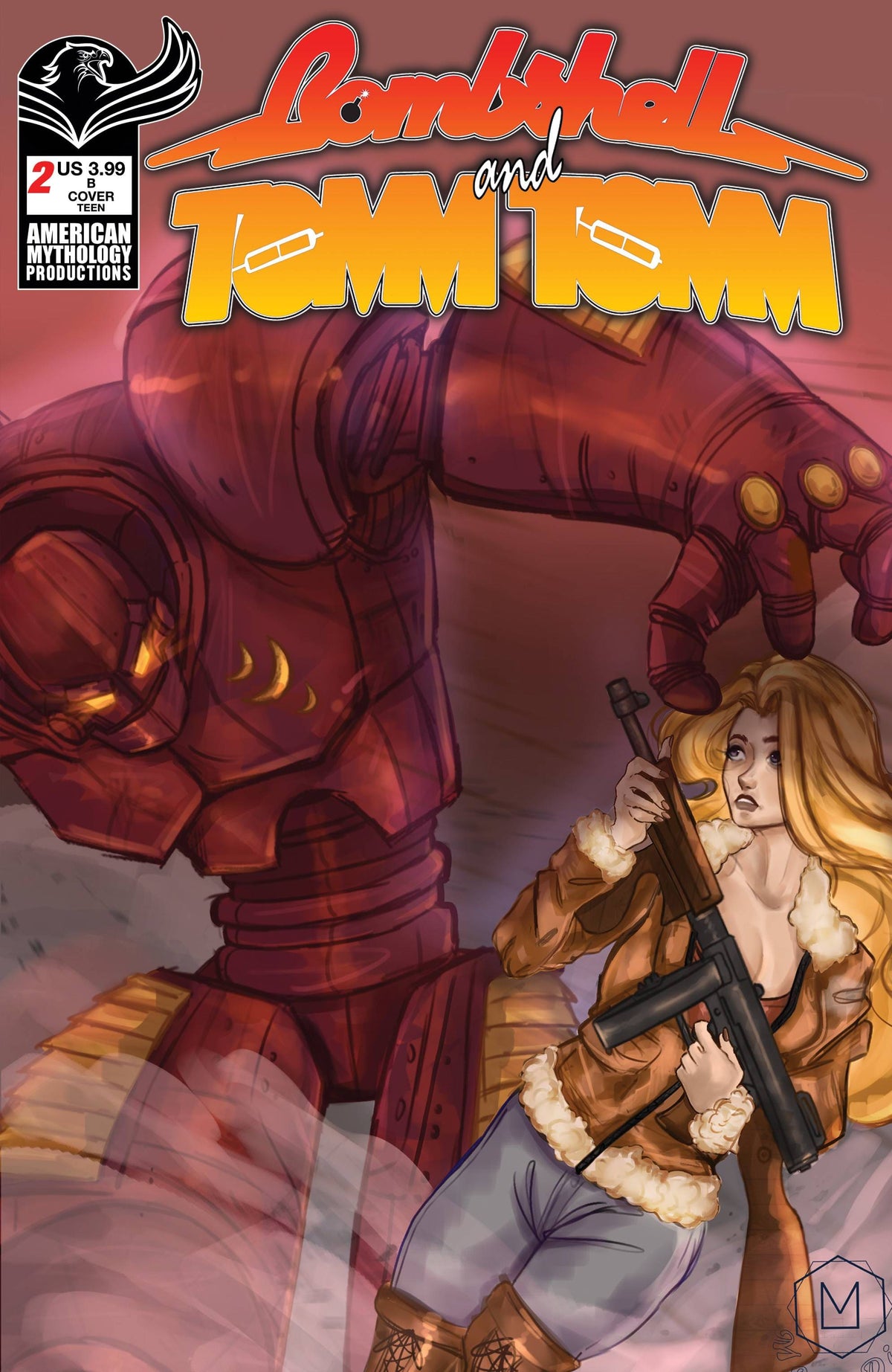 American Mythology Productions Comic Books BOMBSHELL & TOMMTOMM #2 CVR B BARRETT 85609100680910221 JUL231307