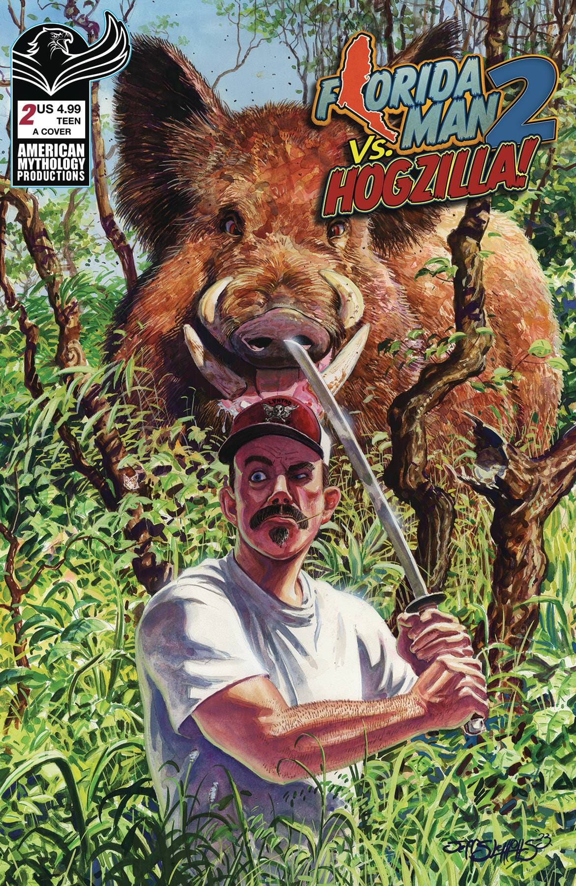 American Mythology Productions Comic Books FLORIDA MAN VS HOGZILLA #2 CVR A SLEMONS 85609100672410211 JUN241334