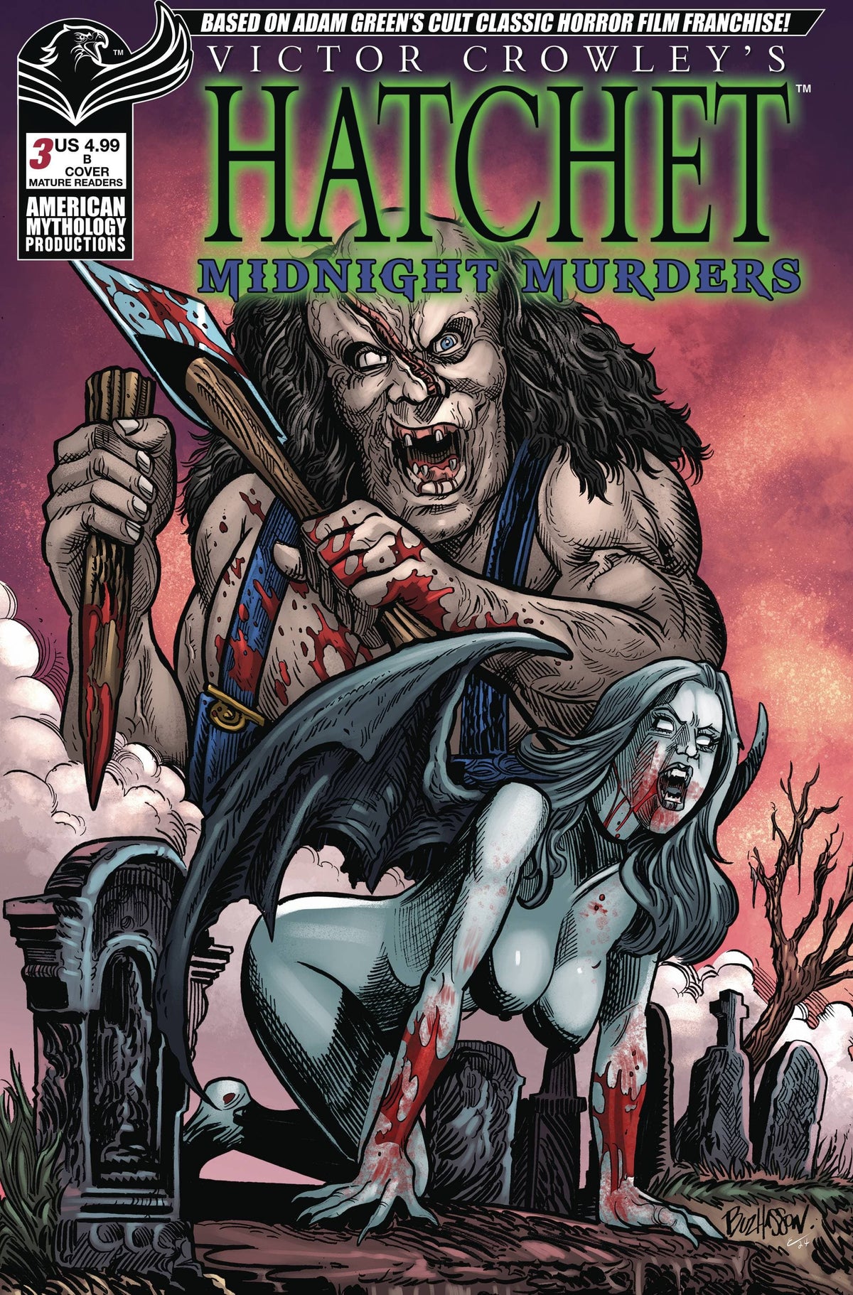 American Mythology Productions Comic Books HATCHET MIDNIGHT MURDERS #3 CVR B HASSON 85609100625030321 AUG241375