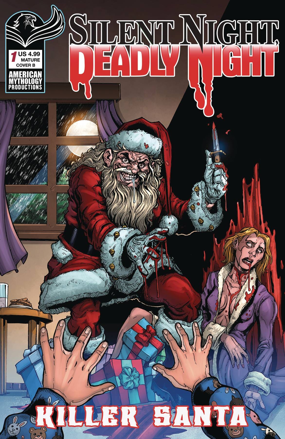 American Mythology Productions Comic Books SILENT NIGHT DEADLY NIGHT KILLER SANTA #1 CVR B CALZADA (MR) 85609100675510121 OCT231404