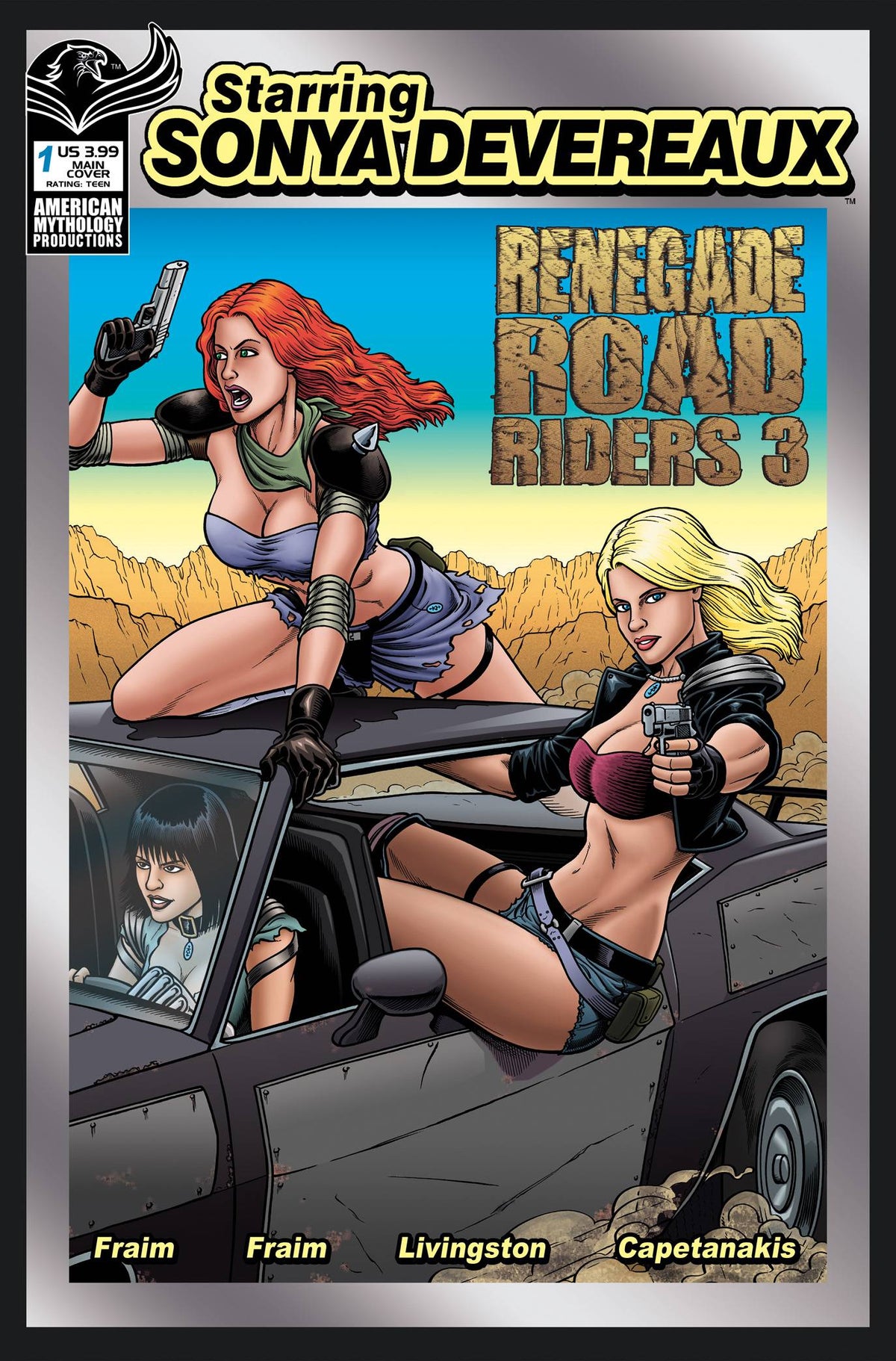 AMERICAN MYTHOLOGY PRODUCTIONS Comic Books SONYA DEVEREAUX RENEGADE ROAD RIDERS 3 #1 CVR A FRAIMS 85609100611300811 JUN231539