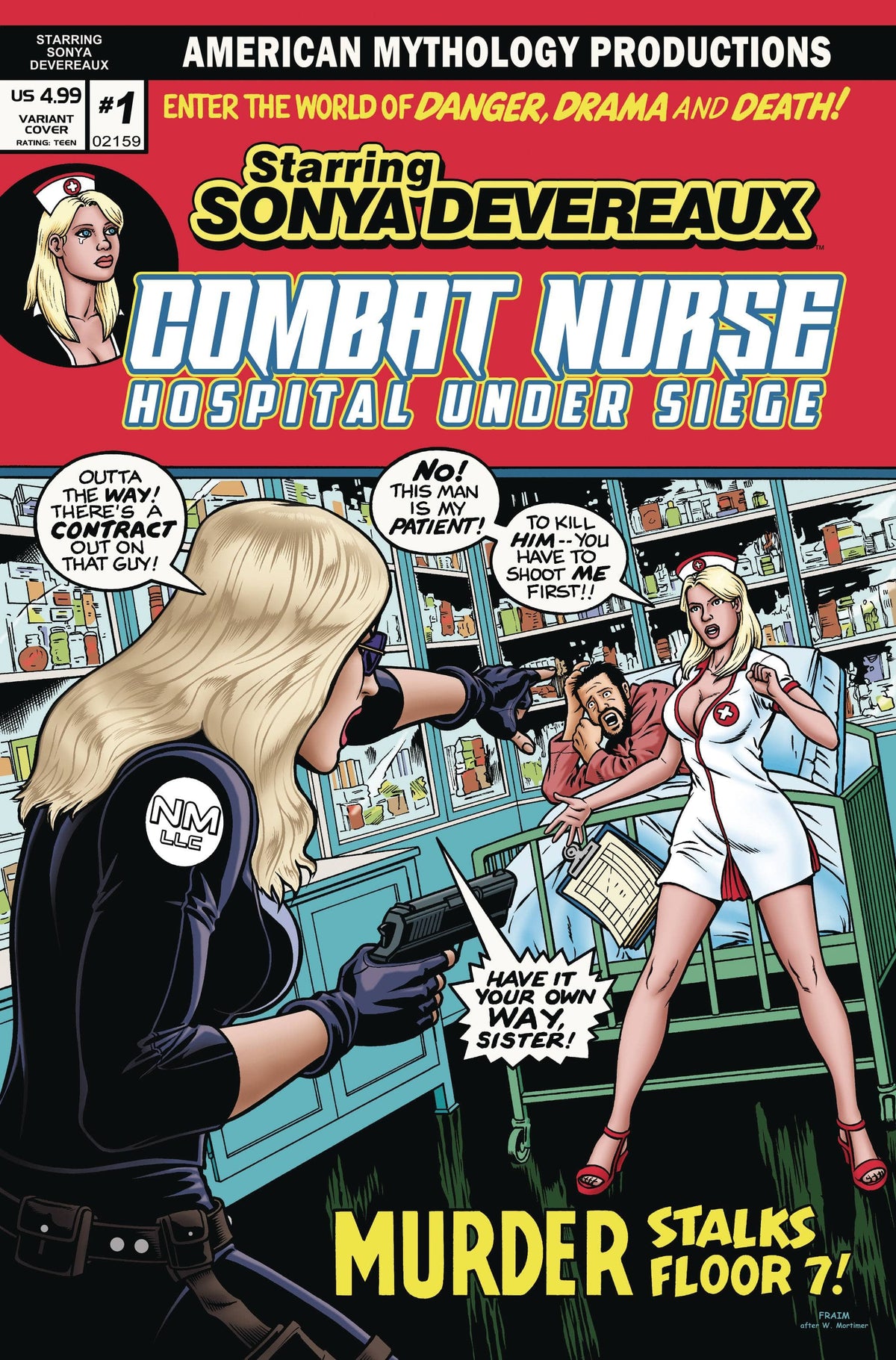 American Mythology Productions Comic Books STARRING SONYA DEVEREAUX COMBAT NURSE #1 CVR B HOMAGE 85609100611300921 AUG241388
