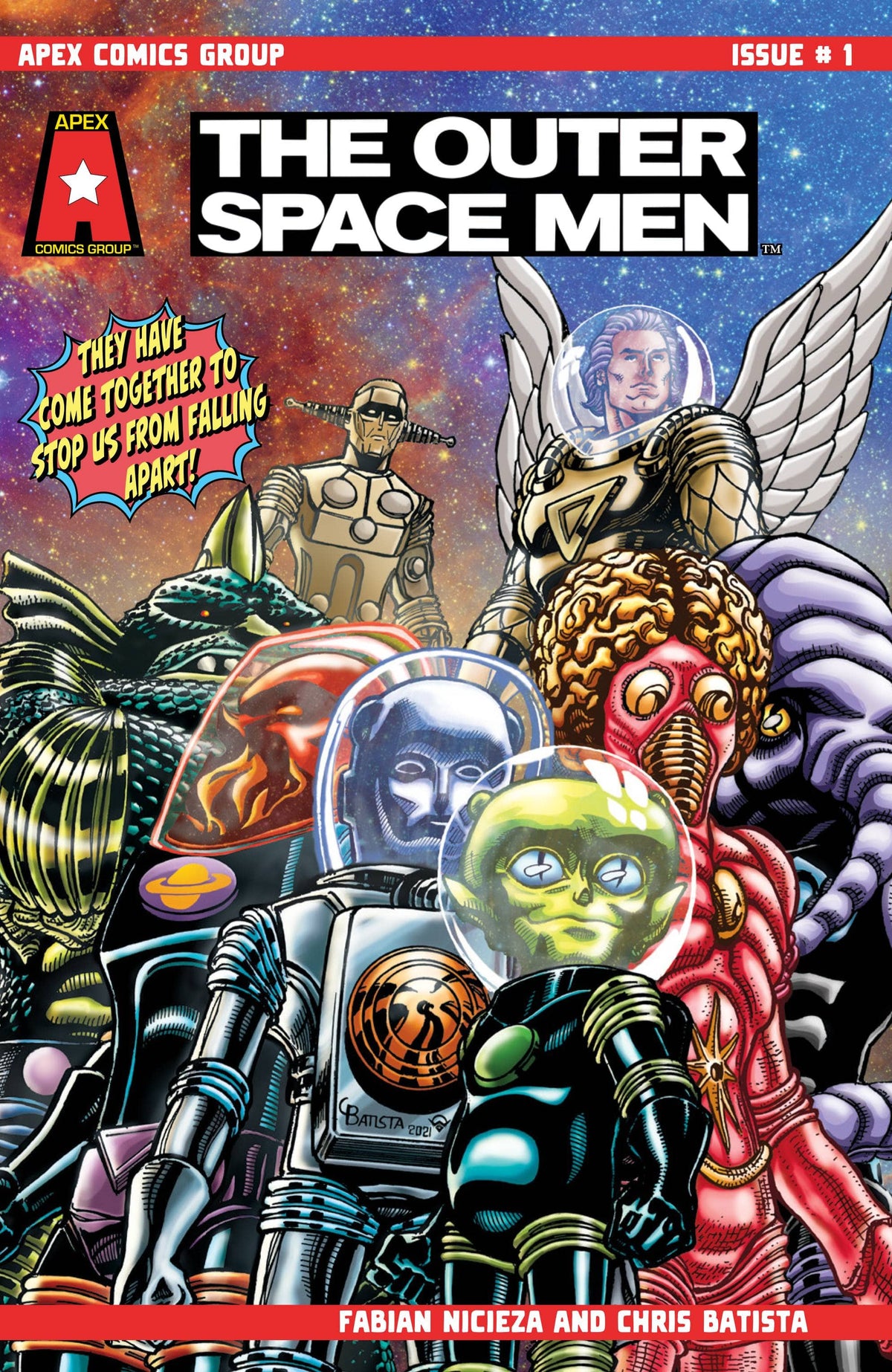 AMERICAN MYTHOLOGY PRODUCTIONS Comic Books THE OUTER SPACE MEN #1 CVR A BATISTA & RAMOS JR 85609100681620111 JUN231553