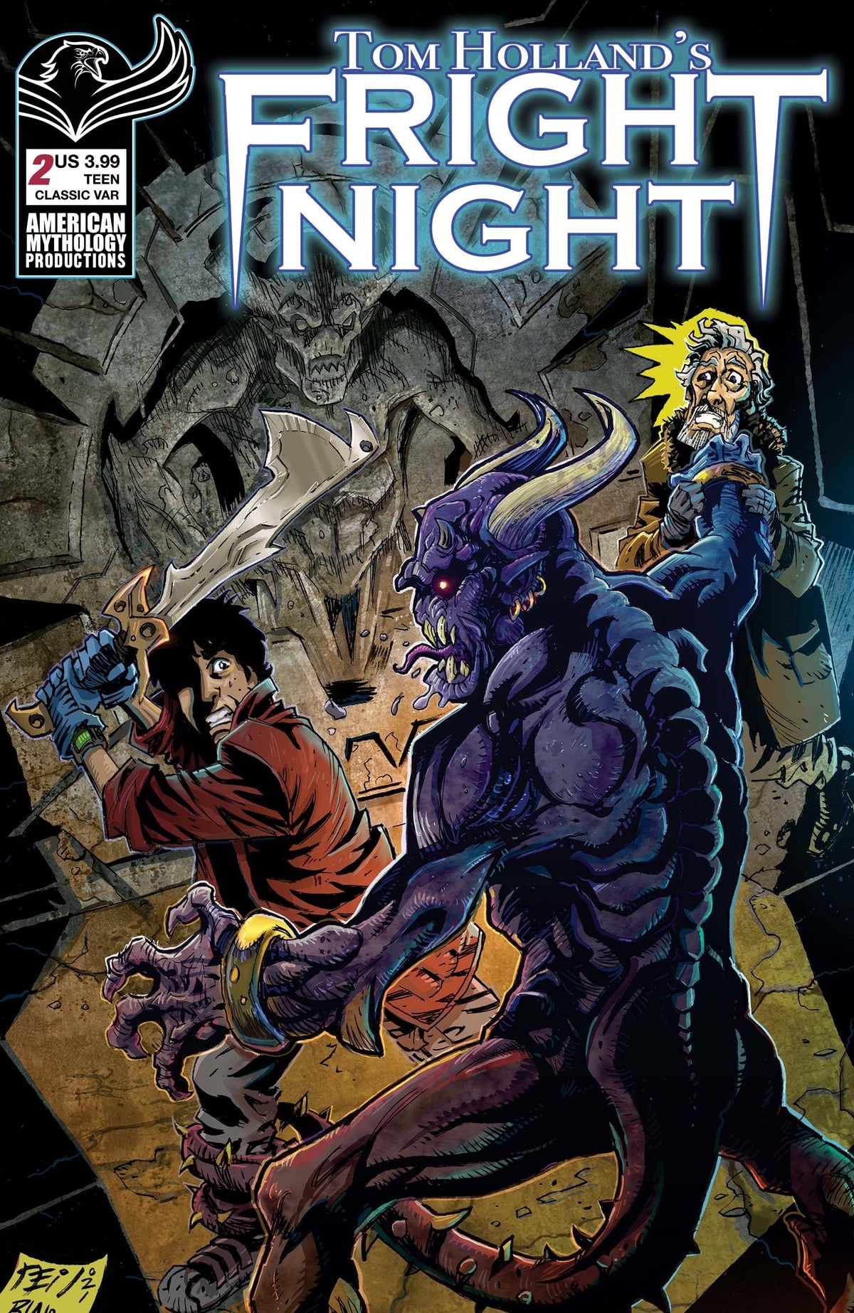 American Mythology Productions Comic Books TOM HOLLANDS FRIGHT NIGHT #2 CVR B VOKES (O/A) 85609100668700221 NOV231124