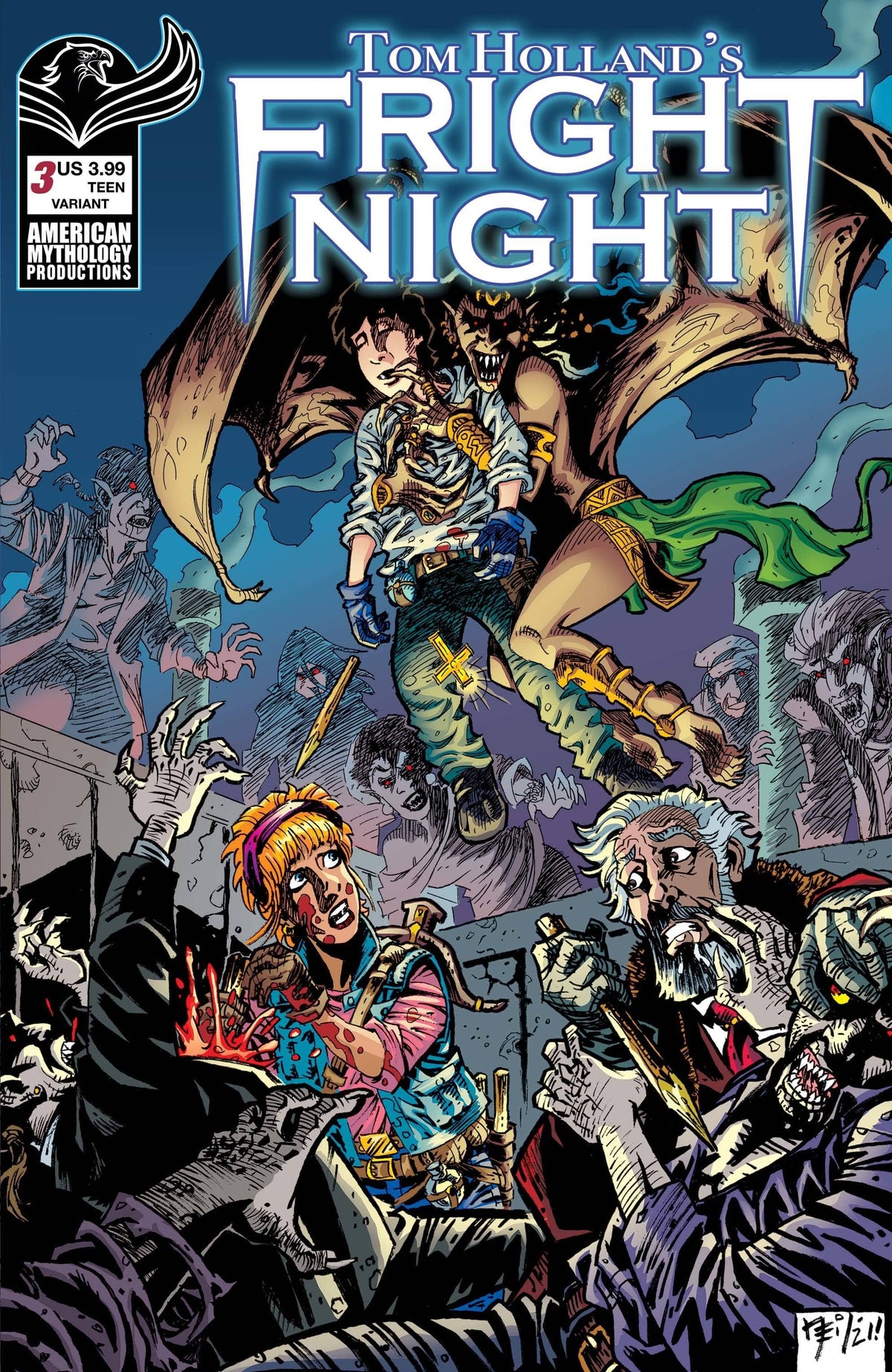 American Mythology Productions Comic Books TOM HOLLANDS FRIGHT NIGHT #3 CVR B VOKES (O/A) 85609100668700321 NOV231127