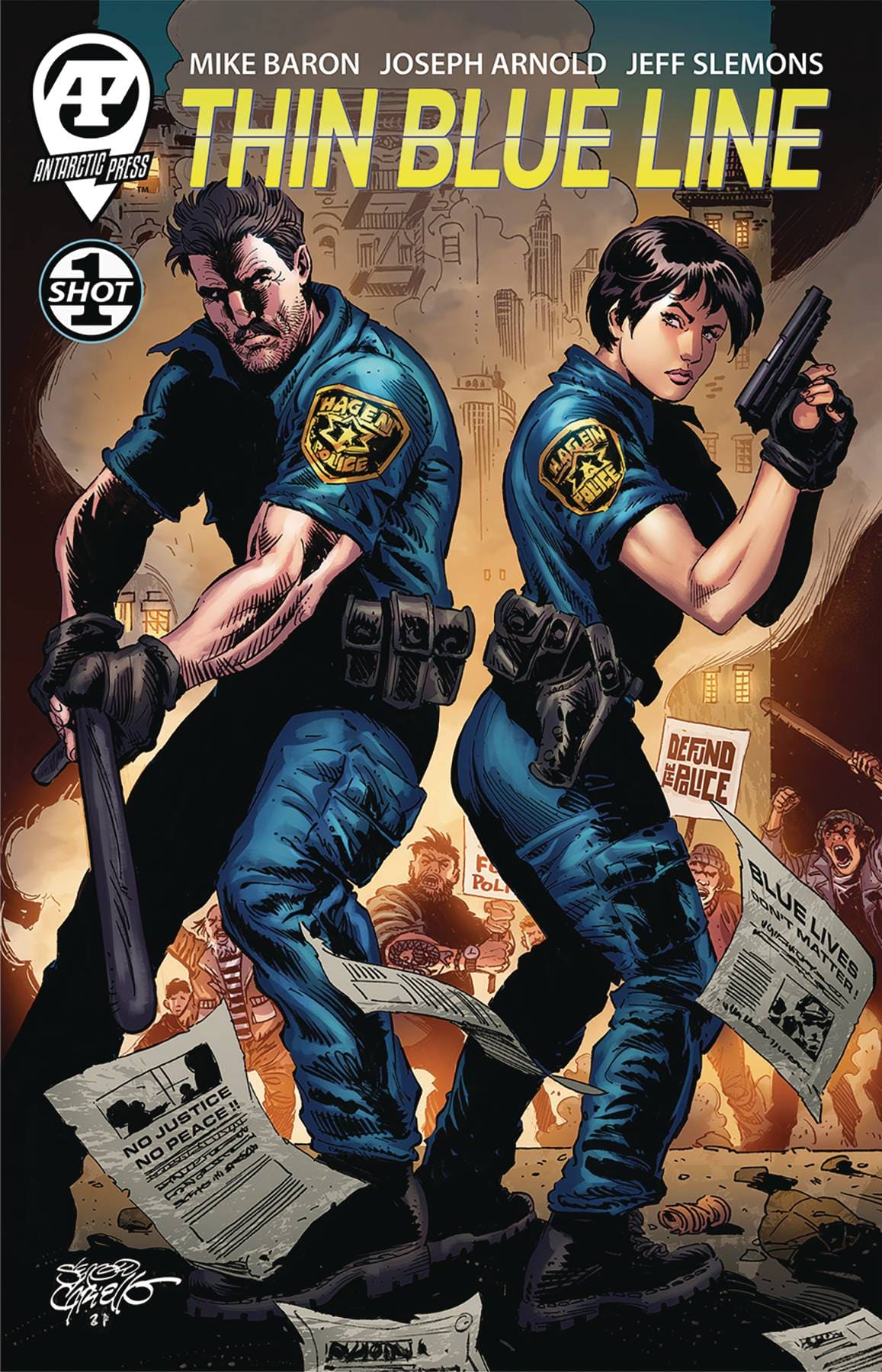 ANTARCTIC PRESS Comic Books THIN BLUE LINE ONESHOT CVR A ARNOLD & SIEMONS (C: 0-1-1) 61072120051300111 JAN241386