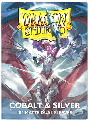 Arcane Tinmen Game Supplies > Card Sleeves Dragon Shield: Matte Dual Sleeves 100ct - Cobalt & Silver 5706569150648 AT-15064