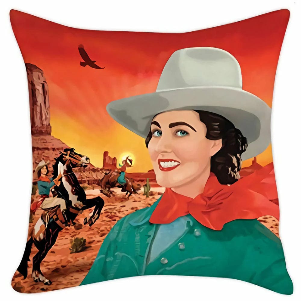 Archie McPhee Decor > Other Decor Archie McPhee: 18 x 18" Pillow Cover - Cowgirl 739048126969 12696