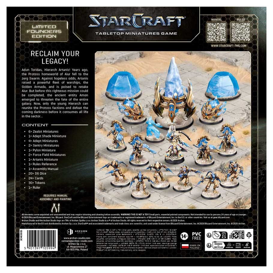 Archon Studio Board Games > Large Box Games StarCraft: Tabletop Miniatures Game - Protoss Starter Set: Founders Edition 5901397105994 ACHSCMG0003