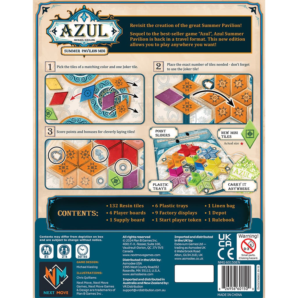 Asmodee Board Games Azul: Summer Pavillion - Mini 826956601500 NMG60150EN