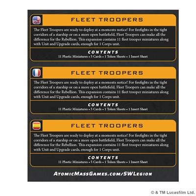 Atomic Mass Games Miniatures > Other Miniatures Star Wars: Legion - Fleet Troopers Unit 841333135249 SWQ197