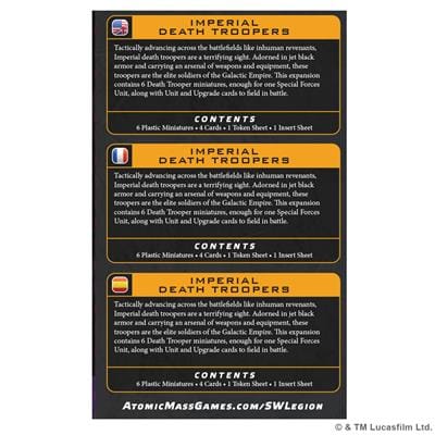 Atomic Mass Games Miniatures > Other Miniatures Star Wars: Legion – Imperial Death Troopers 841333135065 SWQ205
