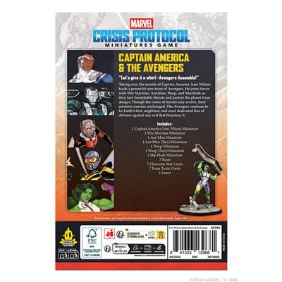 Atomic Mass Games Tabletop Games > Miniature Games > Expansions Marvel: Crisis Protocol - Captain America & The Avengers Character Pack 841333139681 MCP05