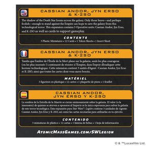 Atomic Mass Games Tabletop Games > Miniature Games > Expansions Star Wars: Legion – Cassian Andor, Jyn Erso & K-2SO 841333135003 SWQ39