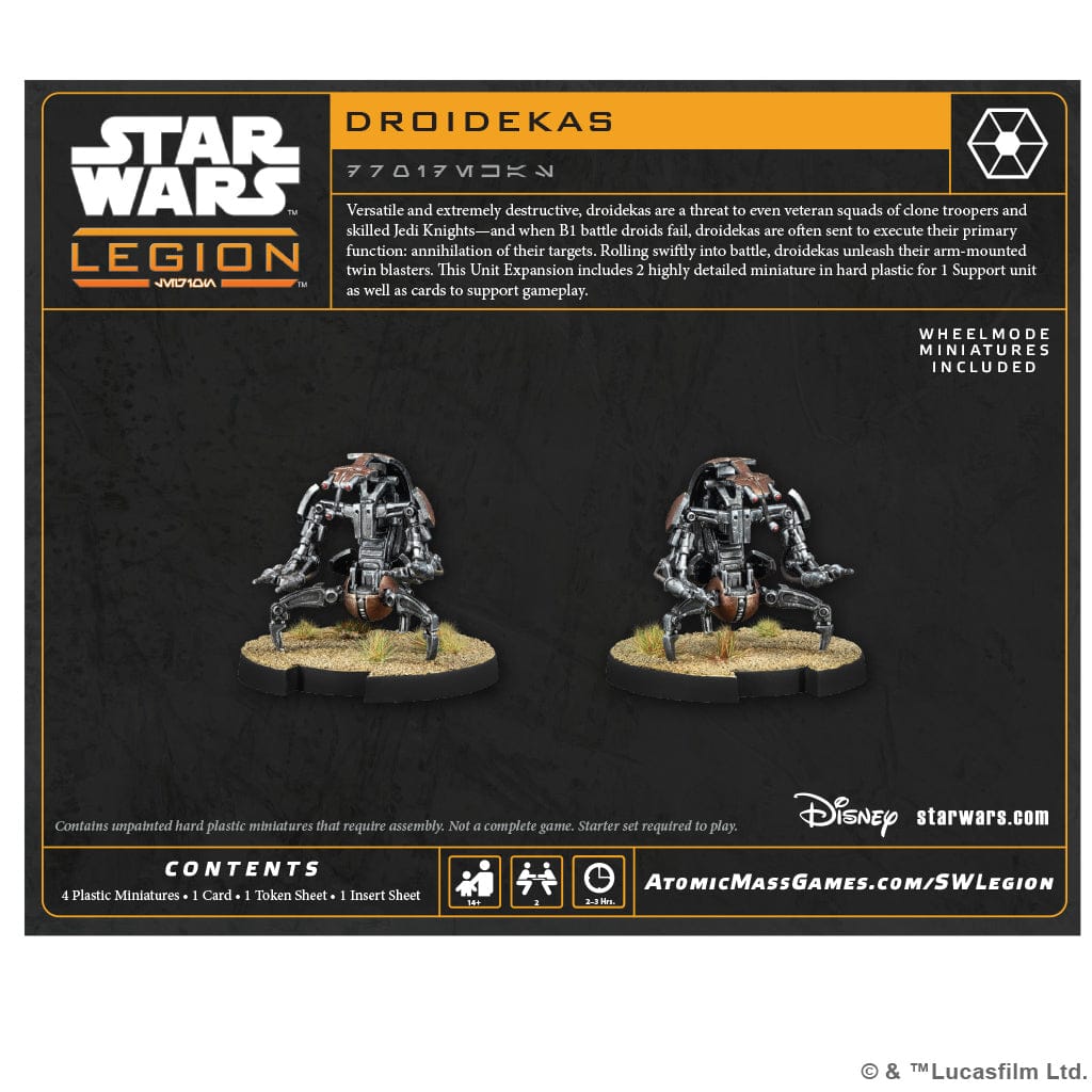 Atomic Mass Games Tabletop Games > Miniature Games > Expansions Star Wars: Legion - Droidekas 841333134723 SWQ36